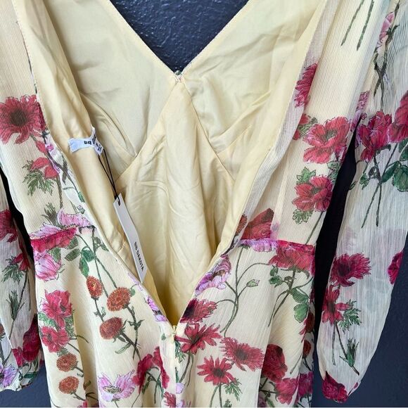 NWT Revolve x BB Dakota Botanical Bae Dress in Yellow Iris | Size 8 - Picture 6 of 12